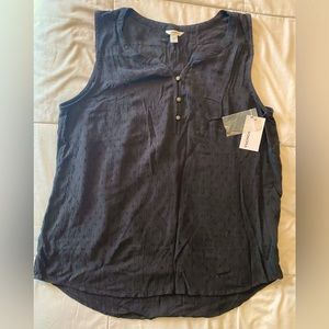NWT Sonoma black Pintuck Tank